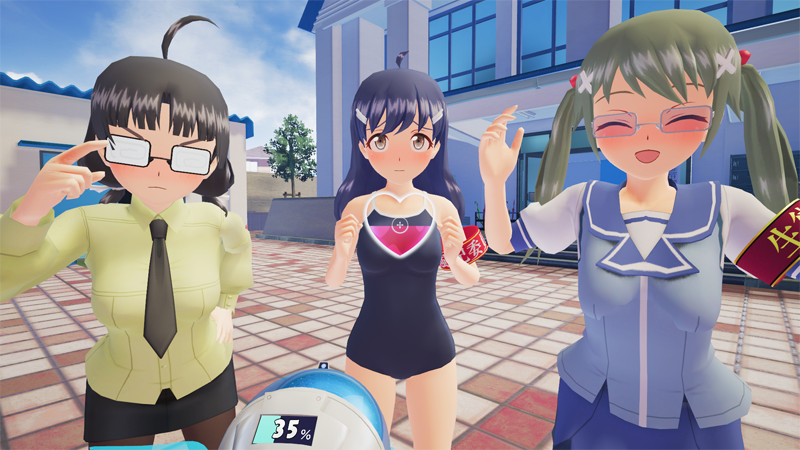 gal gun double peace panic button